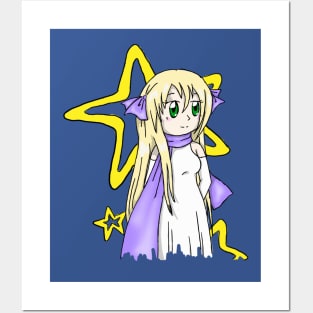 Starry scarf girl Posters and Art